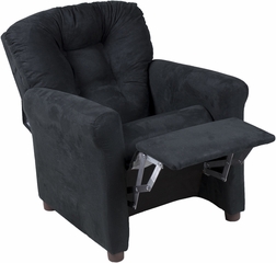 Juvenile Recliner Traditional Rich Black Microfiber