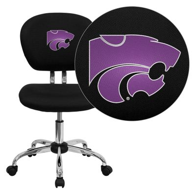 Kansas State University Wildcats Embroidered Black Mesh Task Chair - H-2376-F-BK-45013-EMB-GG
