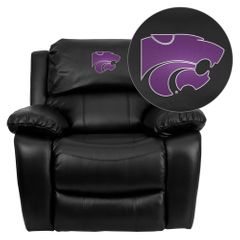 Kansas State University Wildcats Leather Rocker Recliner - MEN-DA3439-91-BK-45013-EMB-GG
