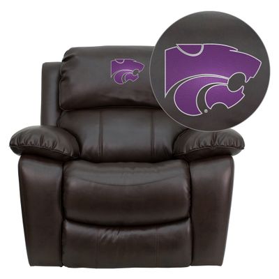 Kansas State University Wildcats Leather Rocker Recliner - MEN-DA3439-91-BRN-45013-EMB-GG