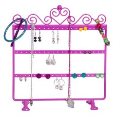 Kara Metal Scroll and Heart Jewelry Stand in Pink - 11223