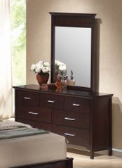 Kendra Dresser with Mirror in Mahogany - Coaster - 201293-94-SET