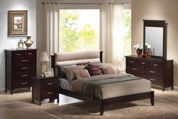 Kendra Queen Size Bedroom Furniture Set in Mahogany - Coaster - 201291Q-BSET