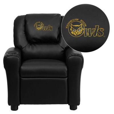 Kennesaw State University Owls Embroidered Black Vinyl Kids Recliner - DG-ULT-KID-BK-41041-EMB-GG