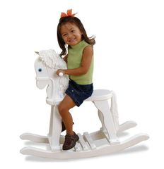 Kids Rocking Horse - Derby Rocking Horse in White - KidKraft Furniture - 19601