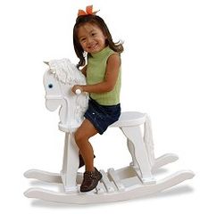 Kids Rocking Horse - Derby Rocking Horse in White - KidKraft Furniture - 19601