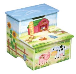 Kids Step Stool - Little Farm House Step Stool - Guidecraft - G83566