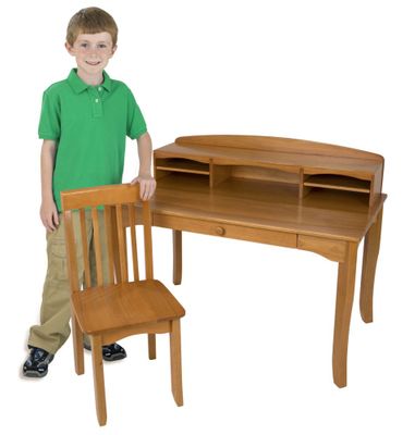 Kids Table and Chair Set - Avalon Desk with Hutch in Honey - KidKraft Furniture - 26706