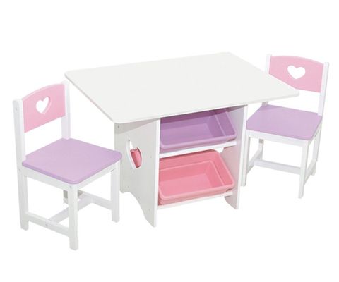 Kids Table and Chair Set - Heart Table and 2 Chair Set - KidKraft Furniture - 26913