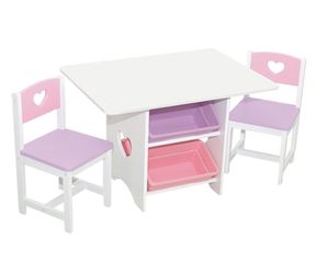 Kids Table and Chair Set - Heart Table and 2 Chair Set - KidKraft Furniture - 26913