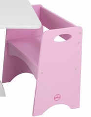 Kids Table and Chair Set - White Table with Pastel Benches - KidKraft Furniture - 26162