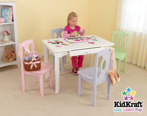 Kids Table - Brighton Table in White - KidKraft Furniture - 26701
