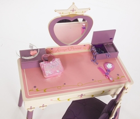 Kids Vanity Table Set - Princess Vanity Table and Chair Set - LOD20021