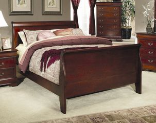 King Size Bed - Louis Philippe Eastern King Size Bed in Cherry - Coaster - 200431KE