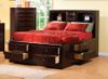 King Size Bed - Phoenix Eastern King Size Bookcase Chest Bed in Rich Deep Cappuccino - Coaster - 200409KE