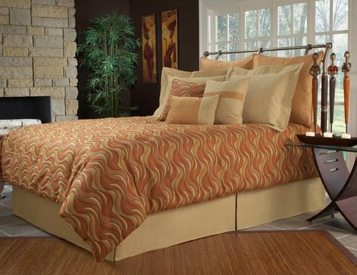 King Size Comforter Set - 14-Piece Super Pack in Ipanema Spice Pattern - 80EQ713IPA