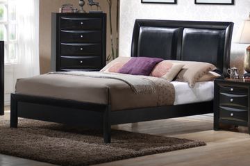 King Size Platform Bed - Briana Eastern King Size Platform Bed in Glossy Black - Coaster - 200701KE