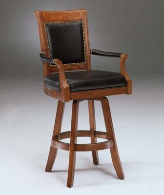 Kingston Game Swivel Leather Back Barstool - Hillsdale Furniture - 6004-831