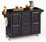 Kitchen Cart - Black Wood Cart with Black Granite Top - Home Styles - 9100-1044