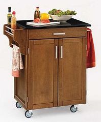Kitchen Cart - Cottage Oak Wood Cart with Black Granite Top - Home Styles - 9001-0064
