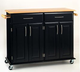 Kitchen Cart - Dolly Madison Black Island Cart - Home Styles - 4528-95