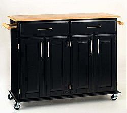 Kitchen Cart - Dolly Madison Black Island Cart - Home Styles - 4528-95