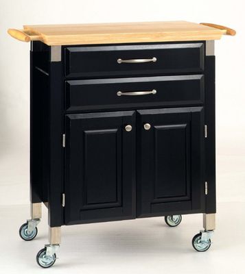 Kitchen Cart - Dolly Madison Black Prep and Serve - Home Styles - 4508-95