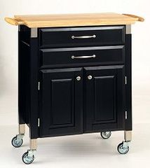 Kitchen Cart - Dolly Madison Black Prep and Serve - Home Styles - 4508-95