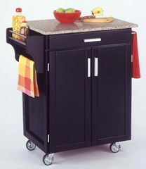 Kitchen Cart in Black with Granite top - 90010043
