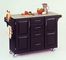 Kitchen Cart in Black with Granite top - 91001043