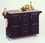 Kitchen Cart in Black with Stainless Steel top - 91001042