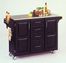 Kitchen Cart in Black with Stainless Steel top - 91001042
