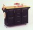Kitchen Cart in Black with Wood top - 91001041