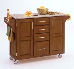 Kitchen Cart in Cottage Oak with Granite top - 91001063