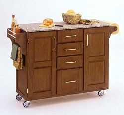 Kitchen Cart in Cottage Oak with Granite top - 91001063