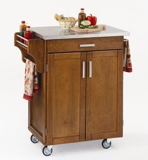 Kitchen Cart in Cottage Oak with Stainless Steel top - 90010062