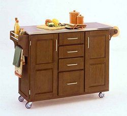 Kitchen Cart in Cottage Oak with Stainless Steel top - 91001062
