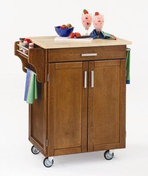 Kitchen Cart in Cottage Oak with Wood top - 90010061