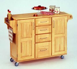 Kitchen Cart in Natural with Wood top - 91001011