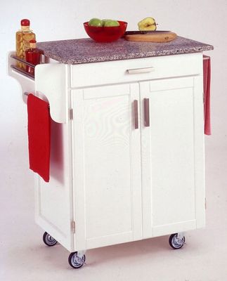 Kitchen Cart in White with Granite top - 90010023