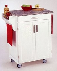 Kitchen Cart in White with Granite top - 90010023