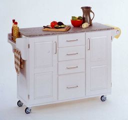 Kitchen Cart in White with Granite top - 91001023