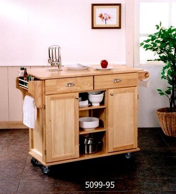 Kitchen Cart - Napa Kitchen Center in Natural Finish - 5099-95