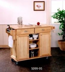 Kitchen Cart - Napa Kitchen Center in Natural Finish - 5099-95