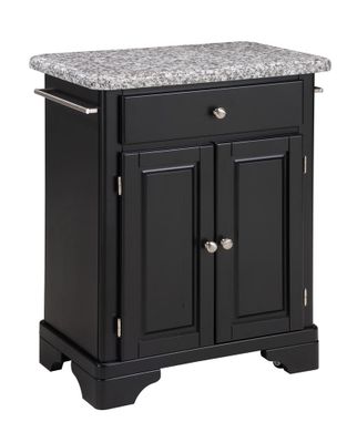 Kitchen Cart with Gray Granite Top in Black - Home Styles - 9003-0043