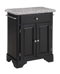 Kitchen Cart with Gray Granite Top in Black - Home Styles - 9003-0043