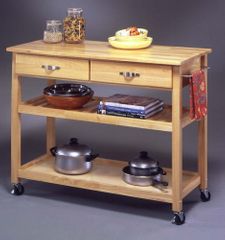 Kitchen Cart with Solid Wood Top - 5216-95