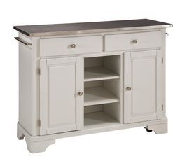 Kitchen Cart with Stainless Top in White - Home Styles - 9300-1022