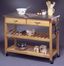 Kitchen Cart with Wood and Stainless Steel Top in Natural Finish - 5217-95
