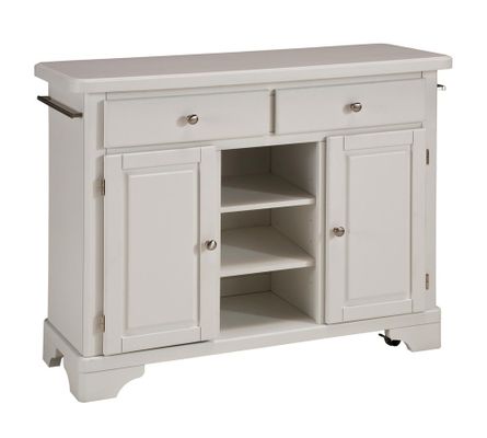 Kitchen Cart with Wood Top in White - Home Styles - 9300-1021